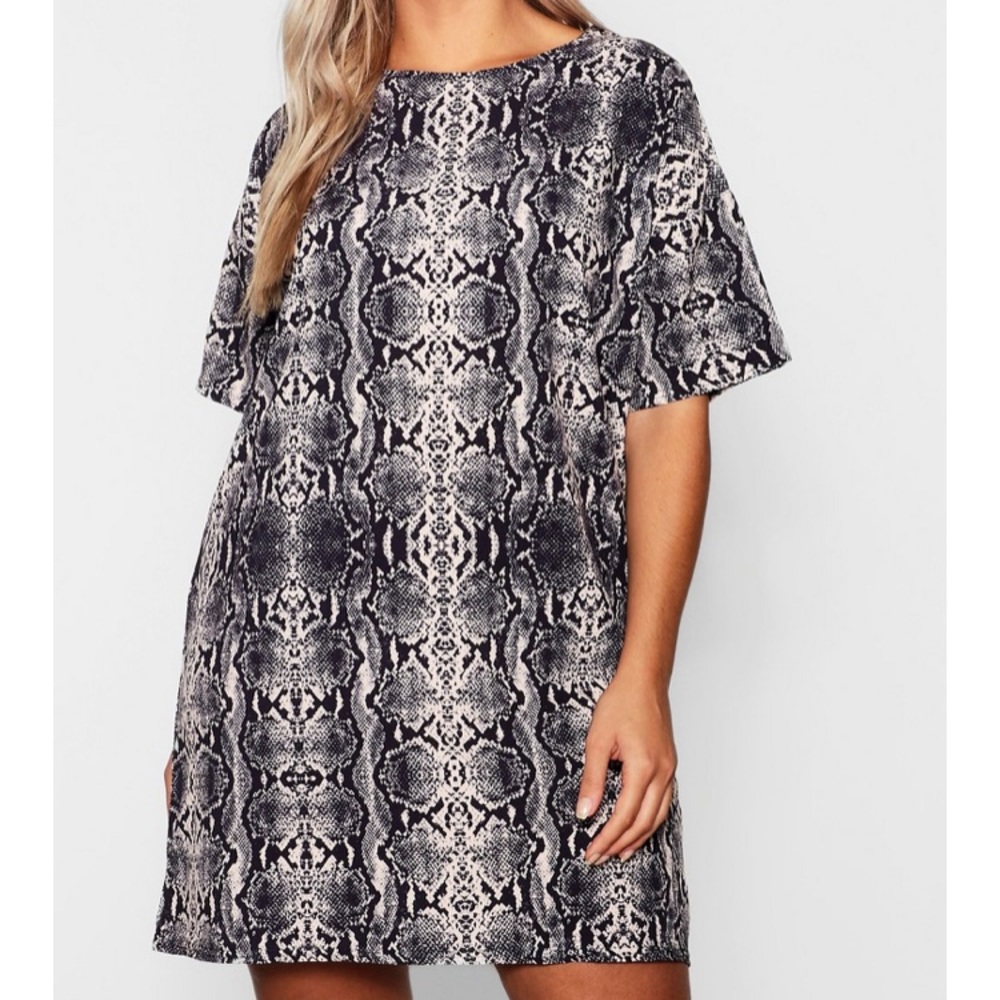 Snakeskin Oversized T-shirt Dress